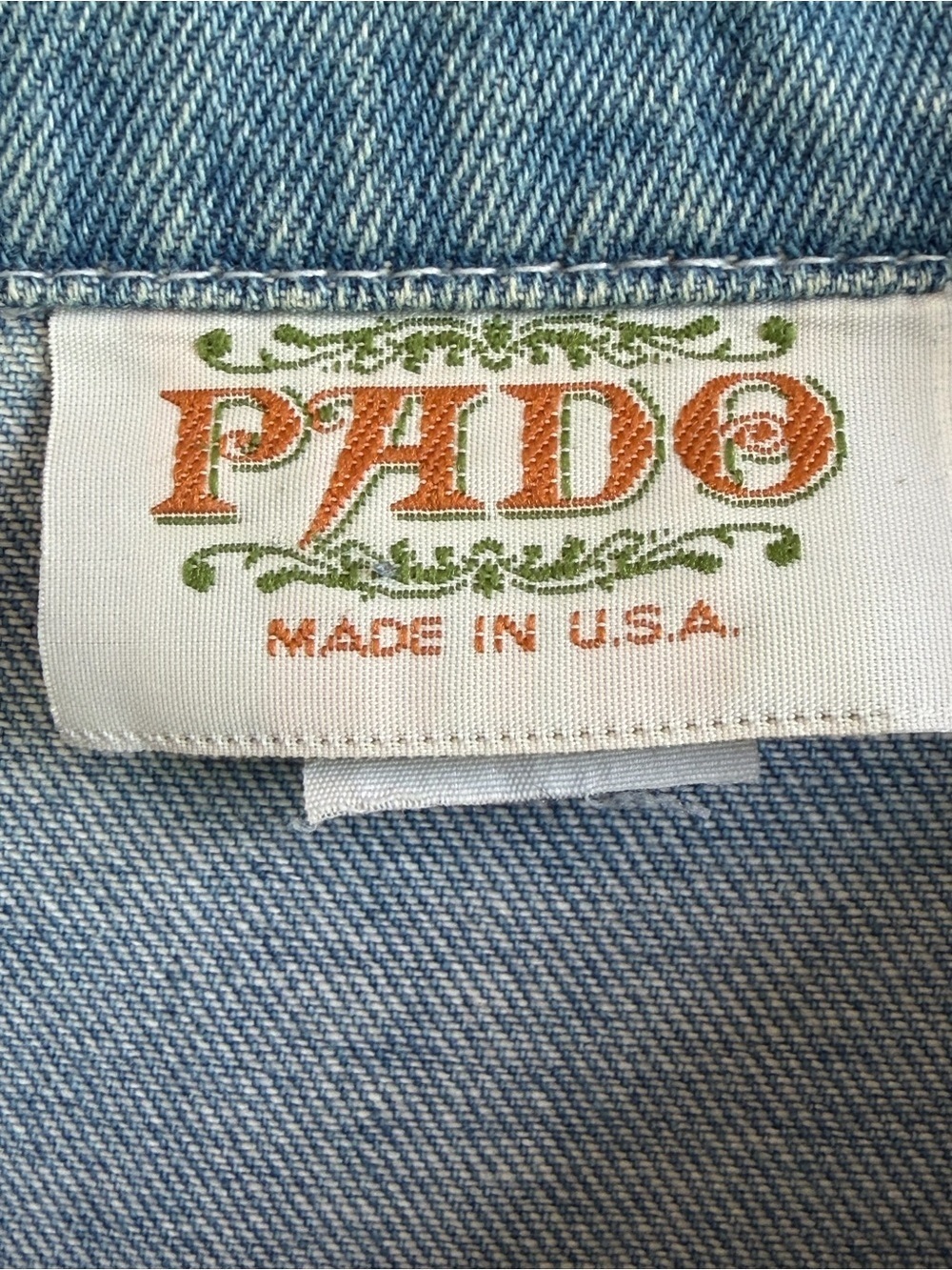 Vintage PADO Embellished Denim Jacket USA Made Large Boho Western Lace Studded - Picture 7 of 9